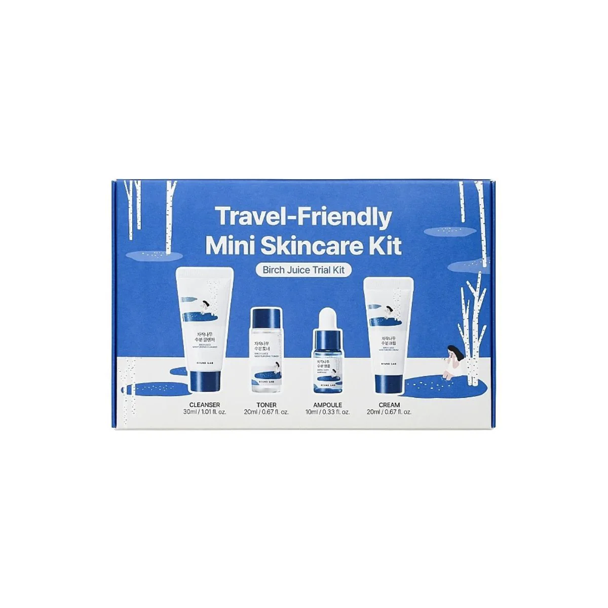 Birch Juice Trial Kit (Cleanser 30mL + Toner 20mL + Ampoule 10mL + Cream 20mL)