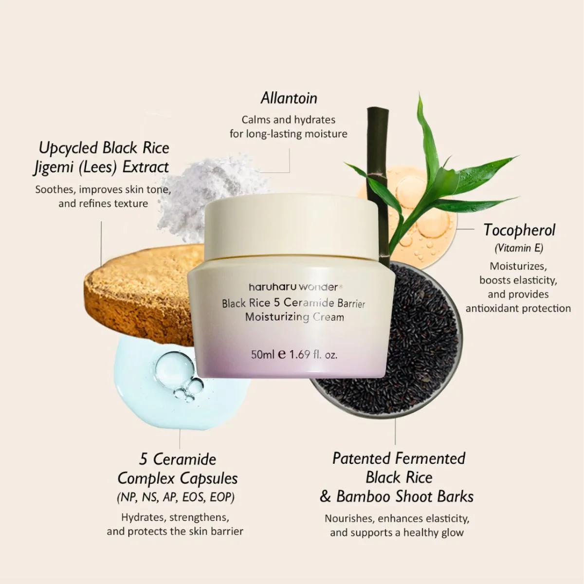 Black Rice 5 Ceramide Barrier Moisturizing Cream 50mL - Image 4