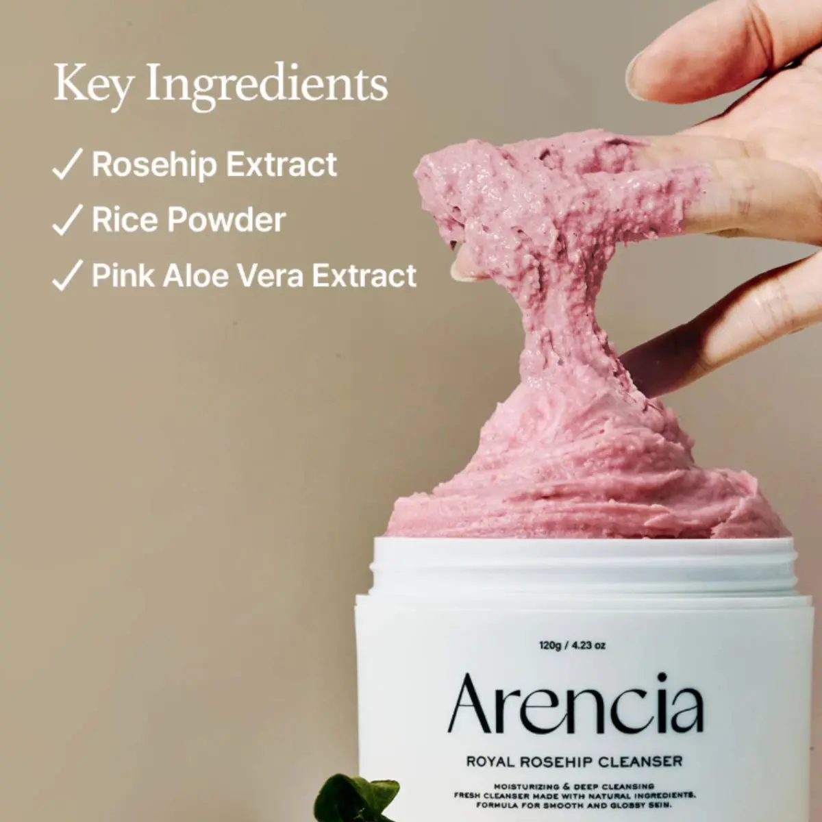 Fresh Rosehip Rice Mochi Cleanser 120g - Image 3