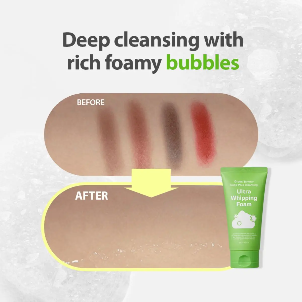 Green Tomato Deep Pore Cleansing Ultra Whipping Foam 120g - Image 5
