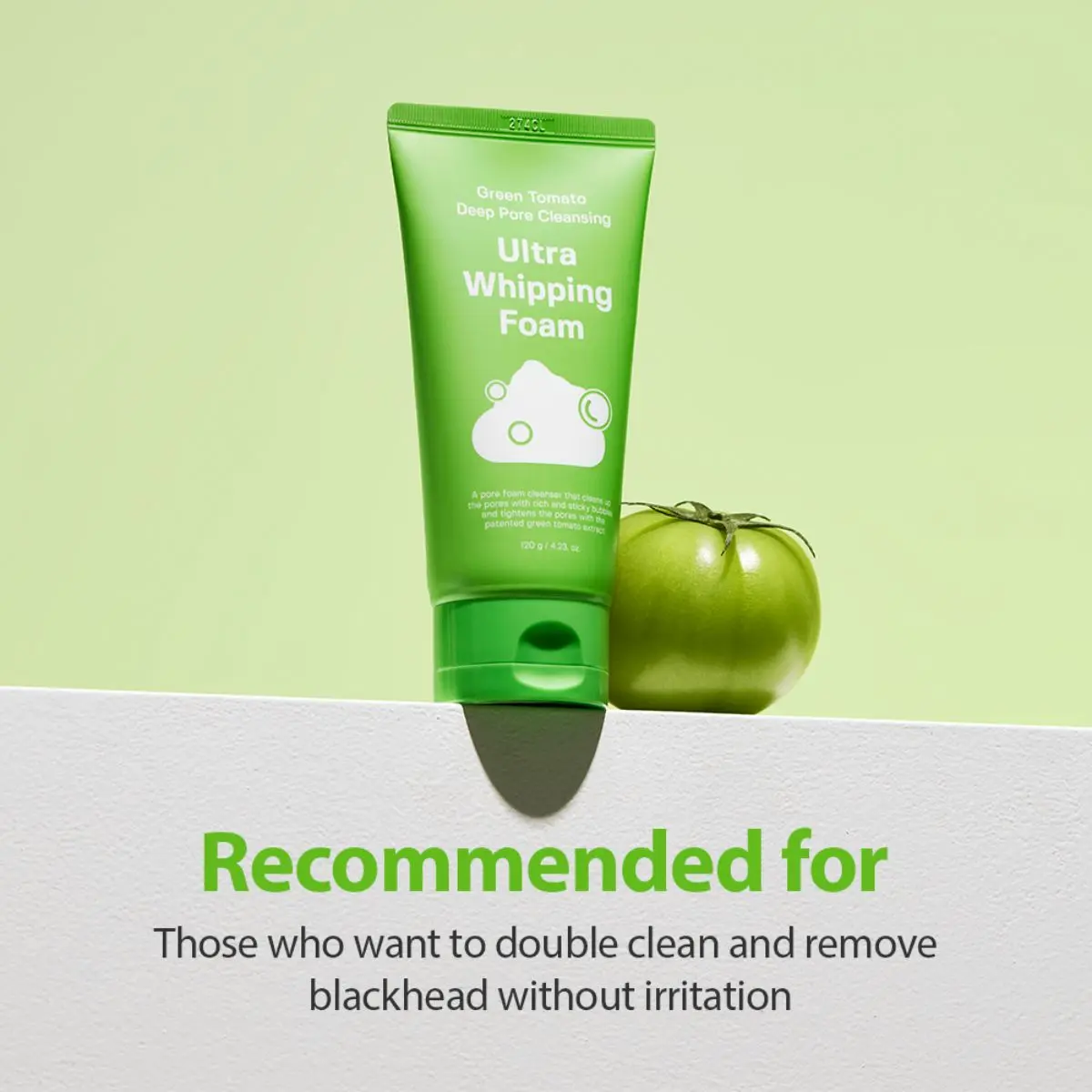 Green Tomato Deep Pore Cleansing Ultra Whipping Foam 120g - Image 6