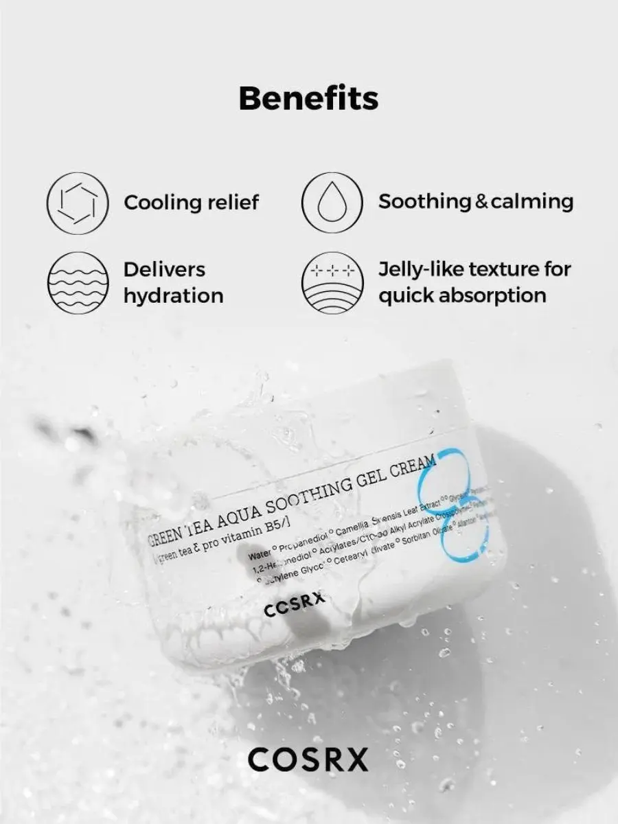 Hydrium Green Tea Aqua Soothing Gel Cream 50mL - Image 3