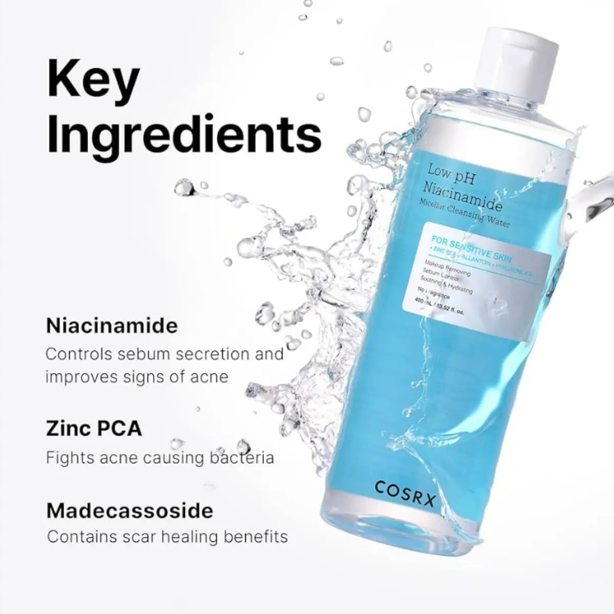 Low pH Niacinamide Micellar Cleansing Water 400mL - Image 3