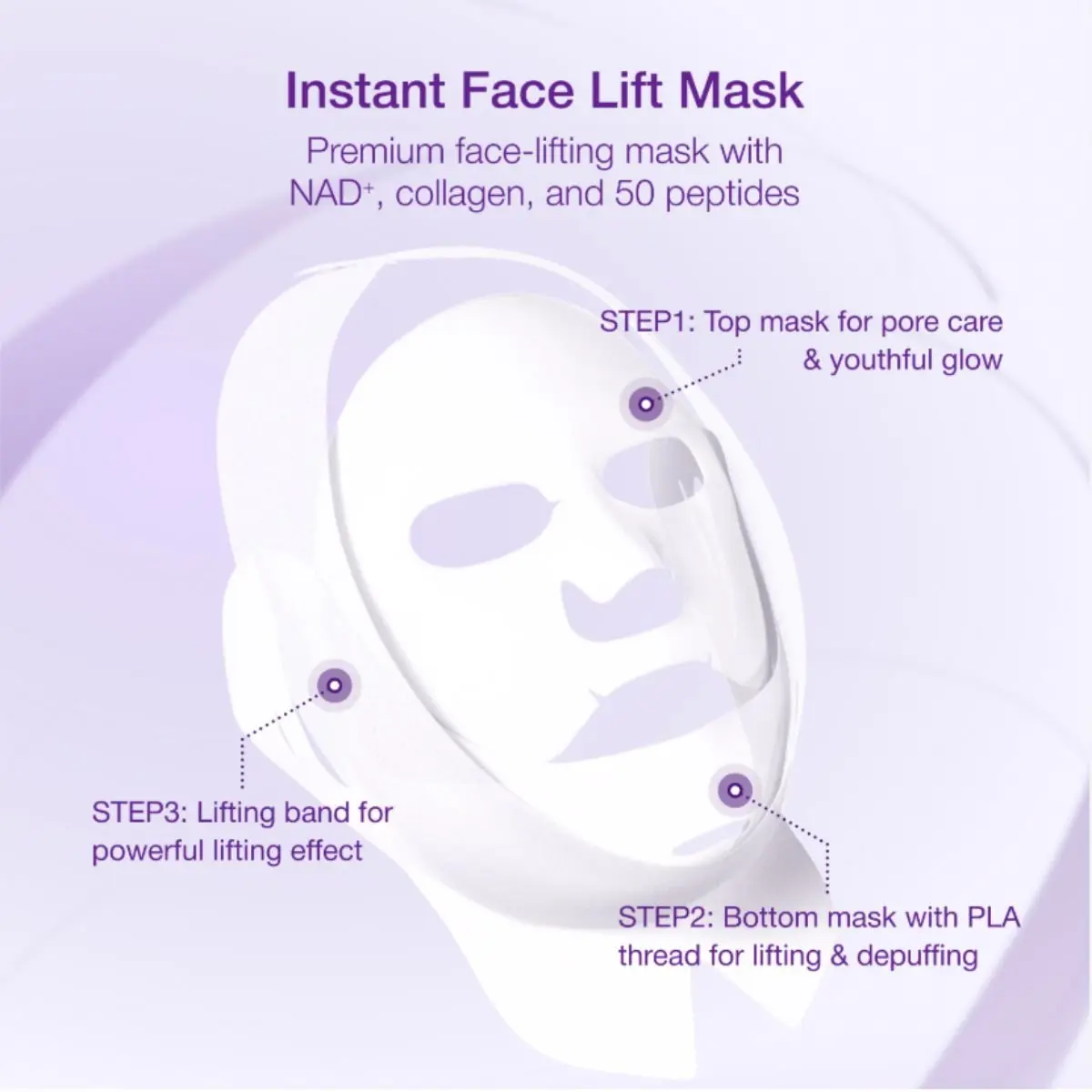 No.9 NAD Bio Lifting Full Cover Facial Mask 4ea - Image 2