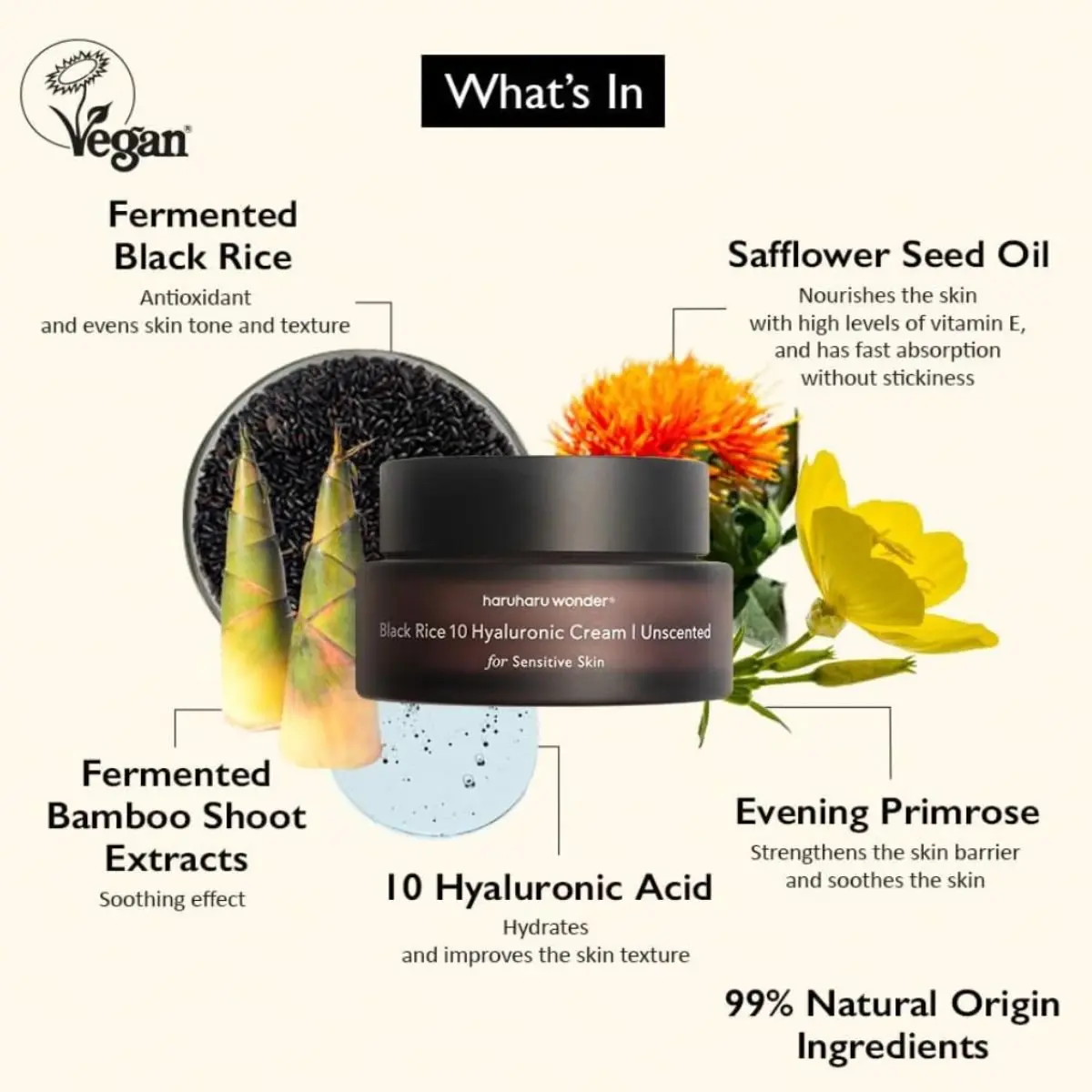 Wonder Black Rice 10 Hyaluronic Cream Unscented 50mL - Image 3