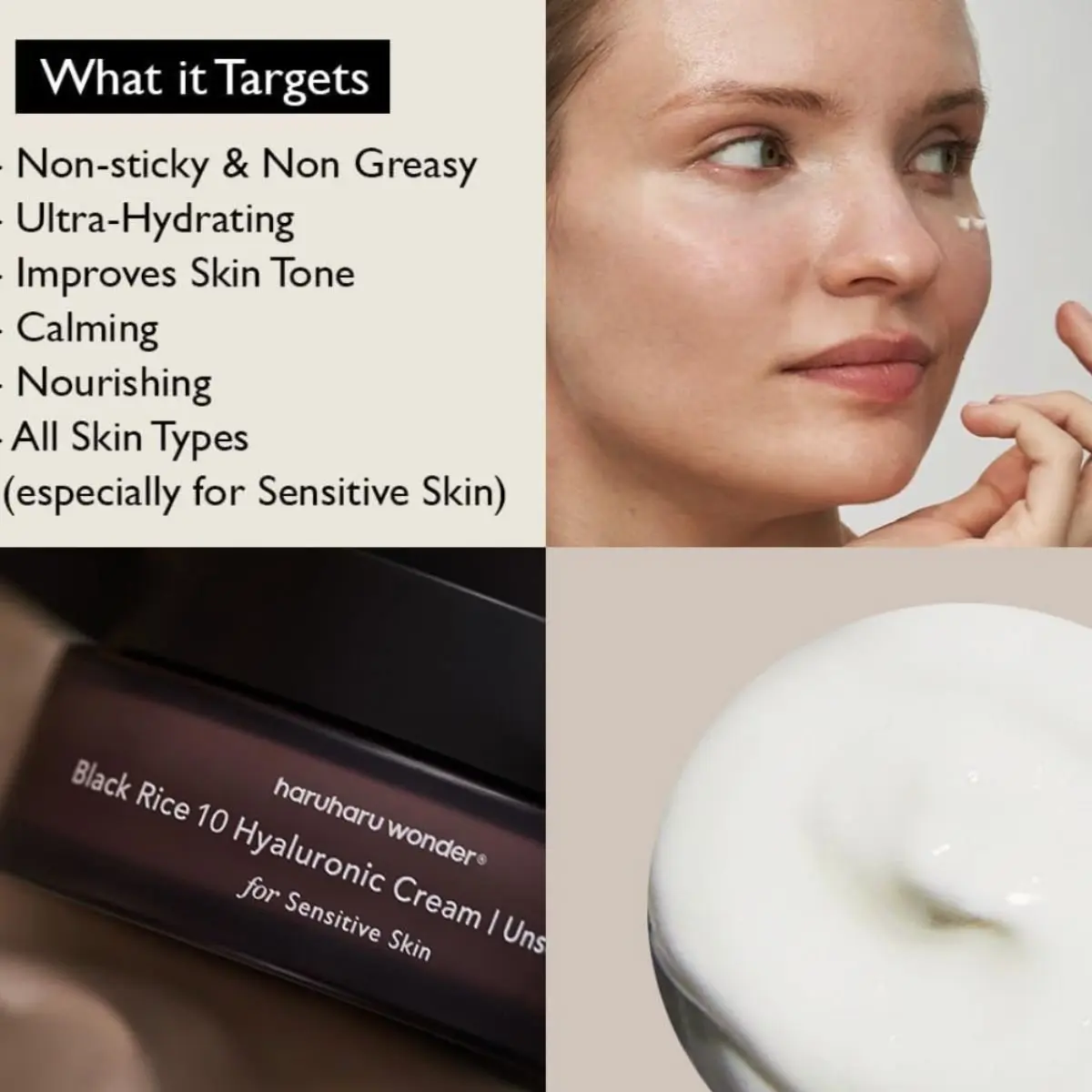 Wonder Black Rice 10 Hyaluronic Cream Unscented 50mL - Image 5